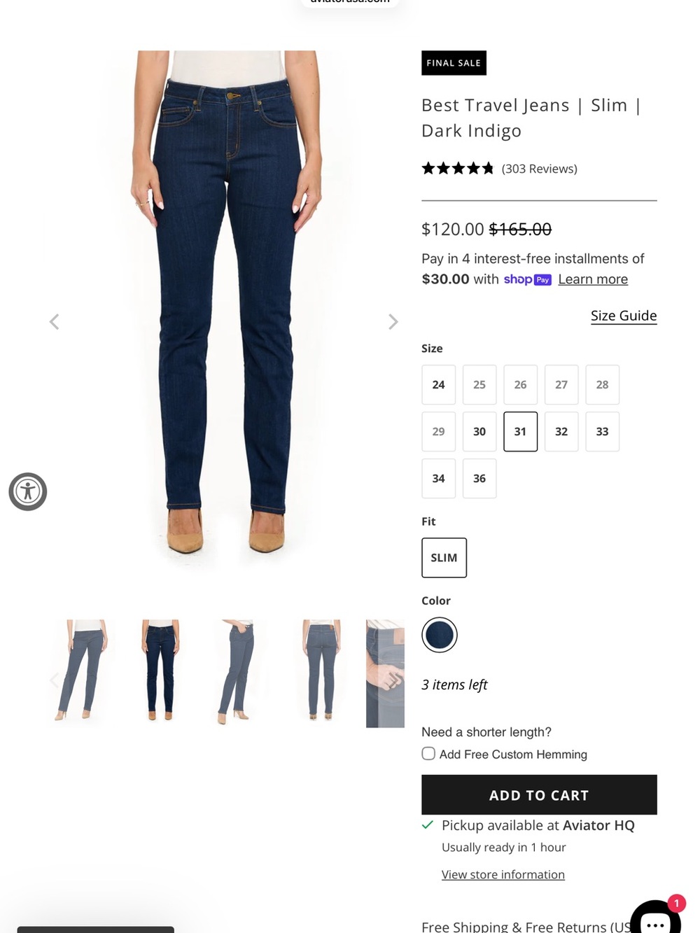 Aviator Nation Dark Indigo Skinny Jeans